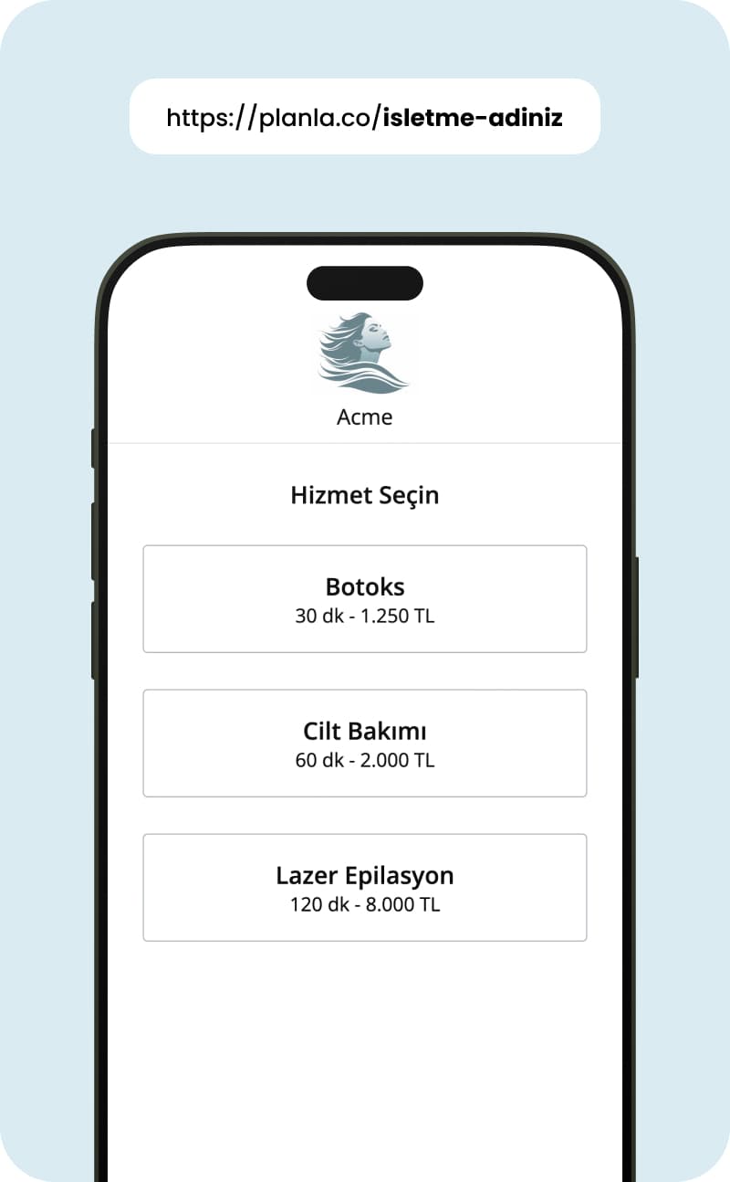 Online randevu örneği