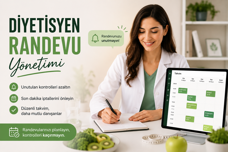 Diyetisyenlerde Randevu İptallerini ve Unutulan Kontrolleri Azaltmanın Yolları